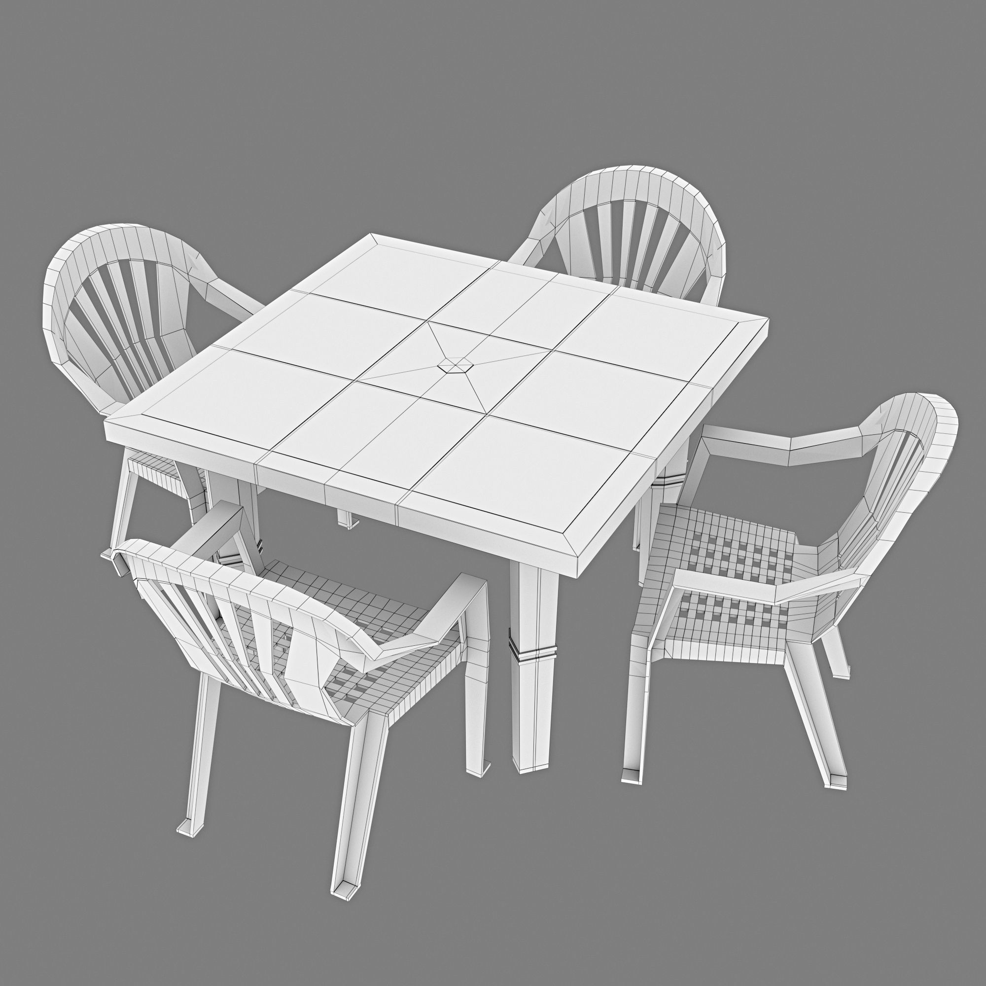 Plastic Table 3D model_7