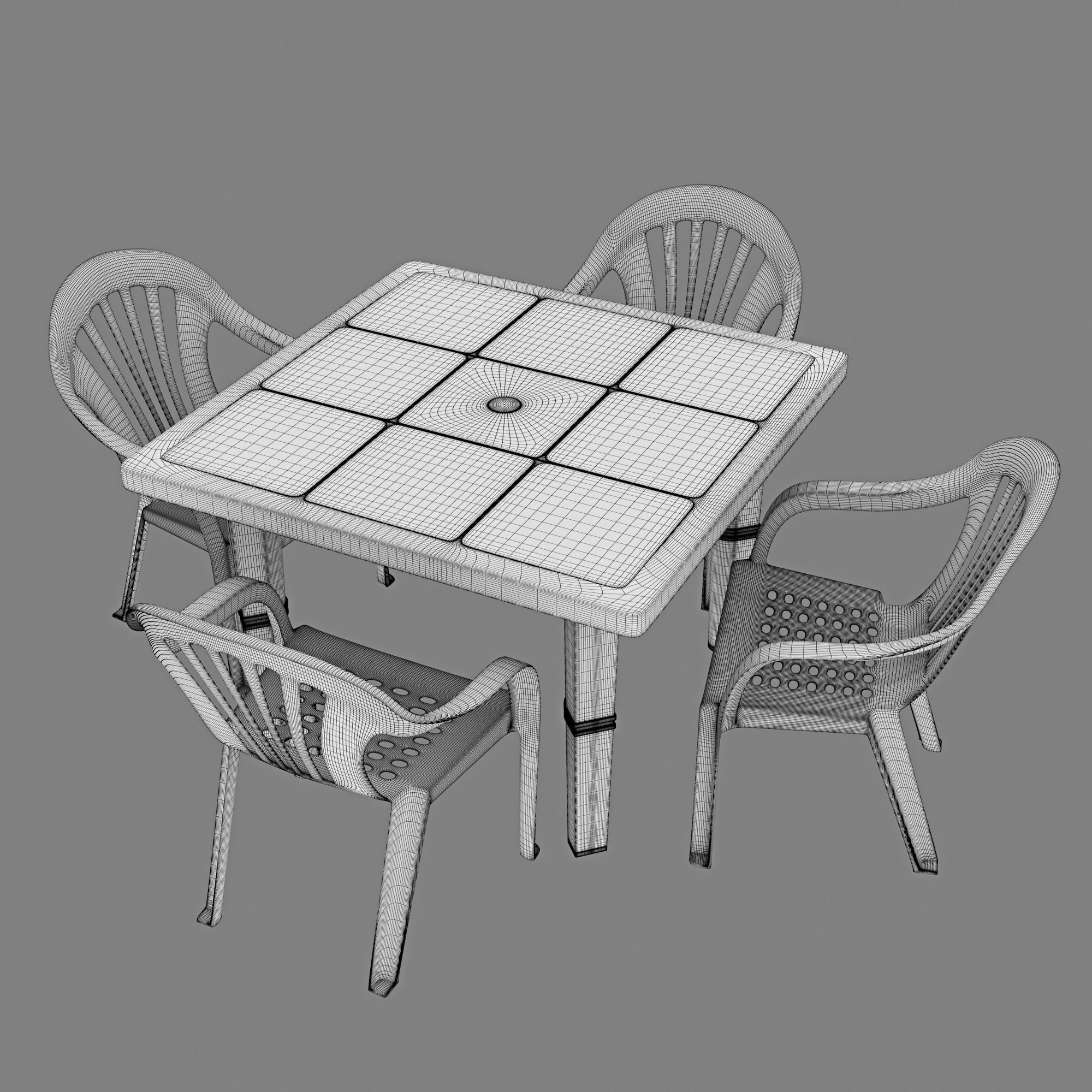 Plastic Table 3D model_8