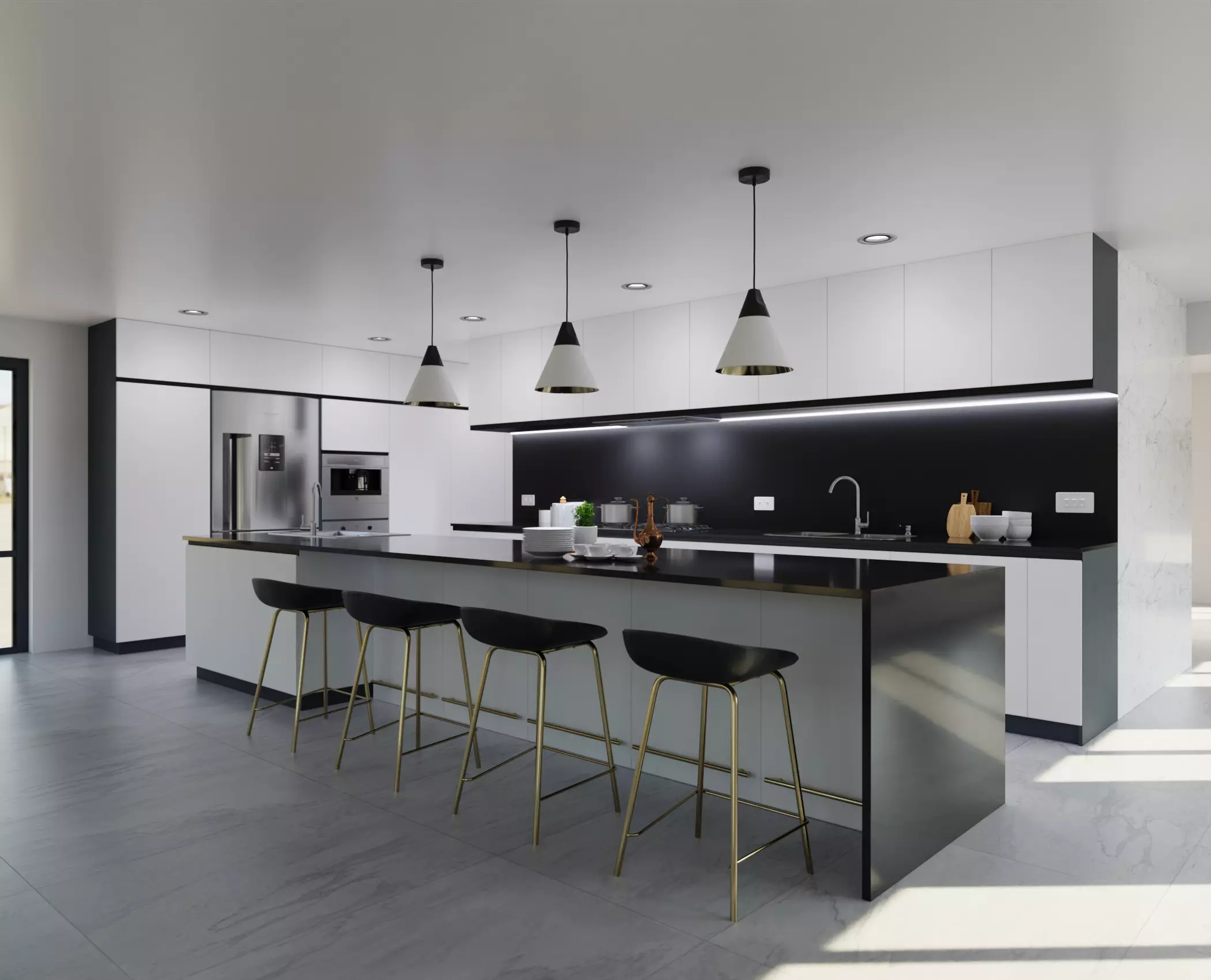 Modern Kitchen 3D model_0