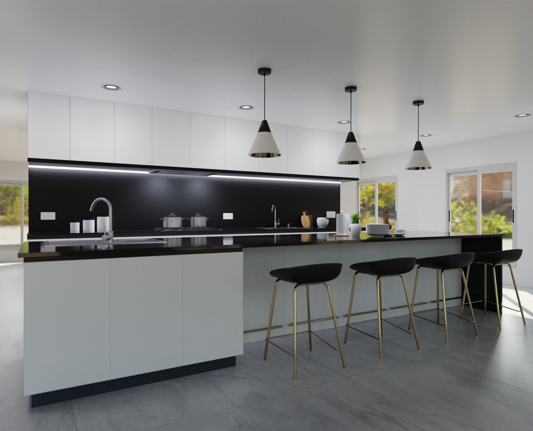 Modern Kitchen 3D model_4