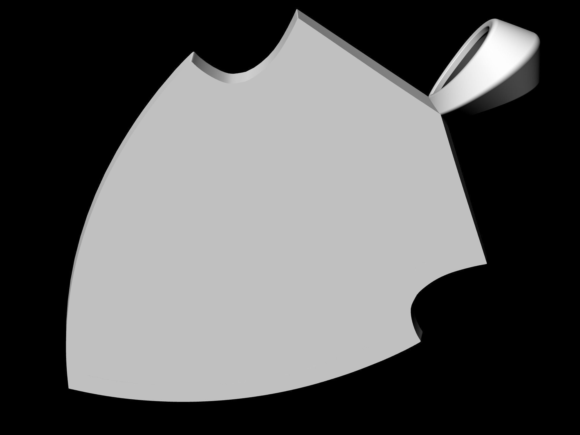 Angel with sword pendant 3D print model_10