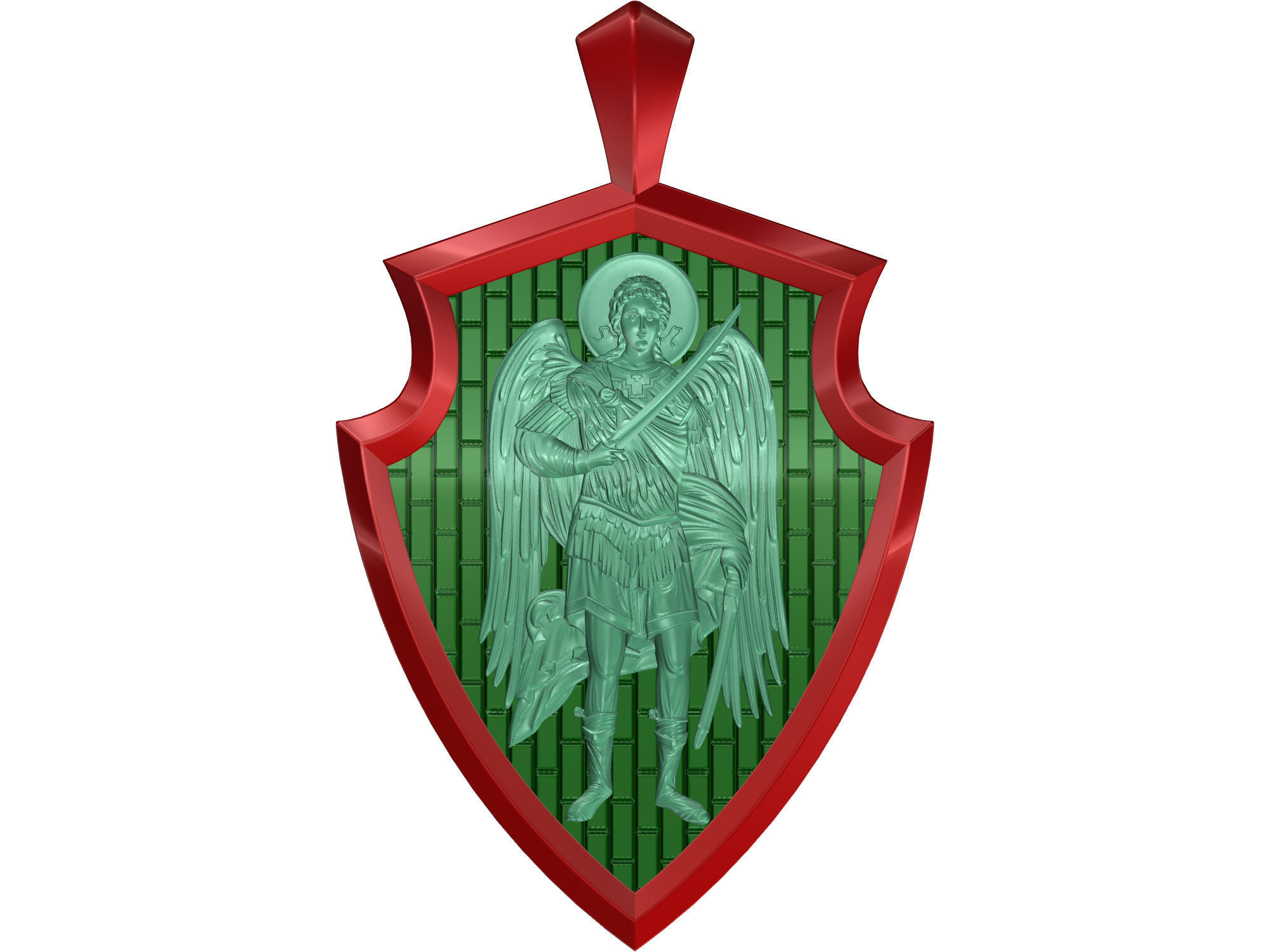 Angel with sword pendant 3D print model_16
