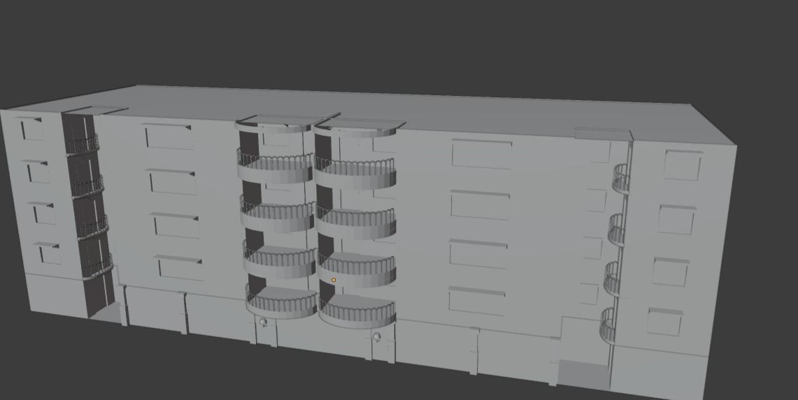 Apartments Low Poly apartment building free VR / AR / low-poly 3D model ...