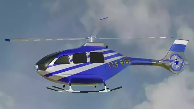 Airbus Helicopter low poly 