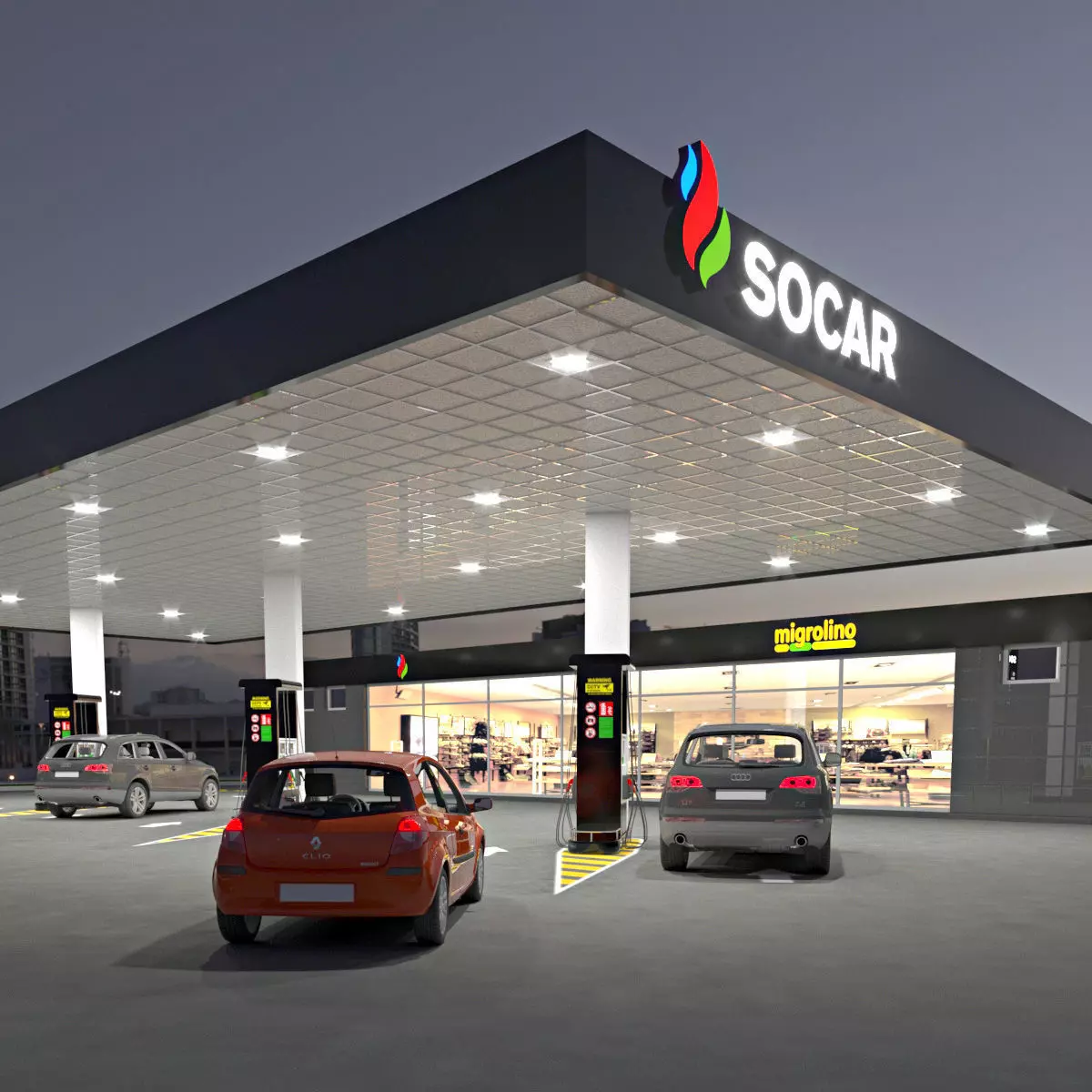 Socar station 3D model_0