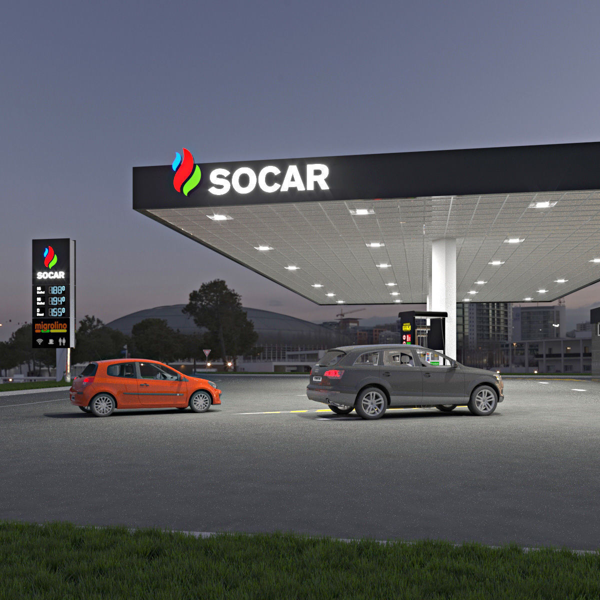 Socar station 3D model_3