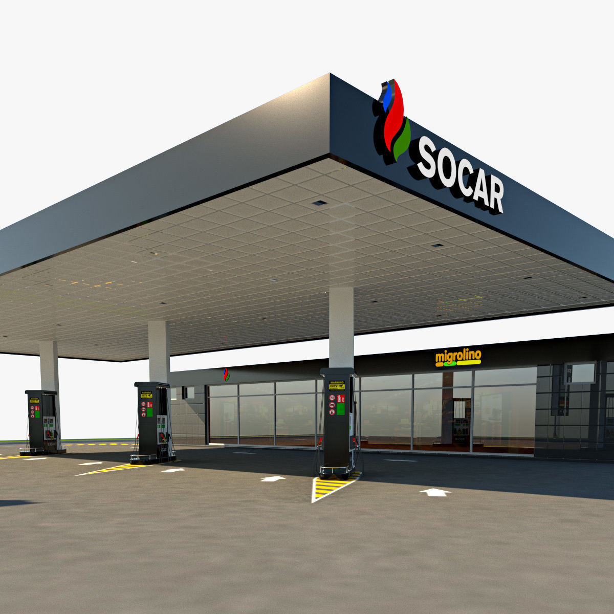 Socar station 3D model_1