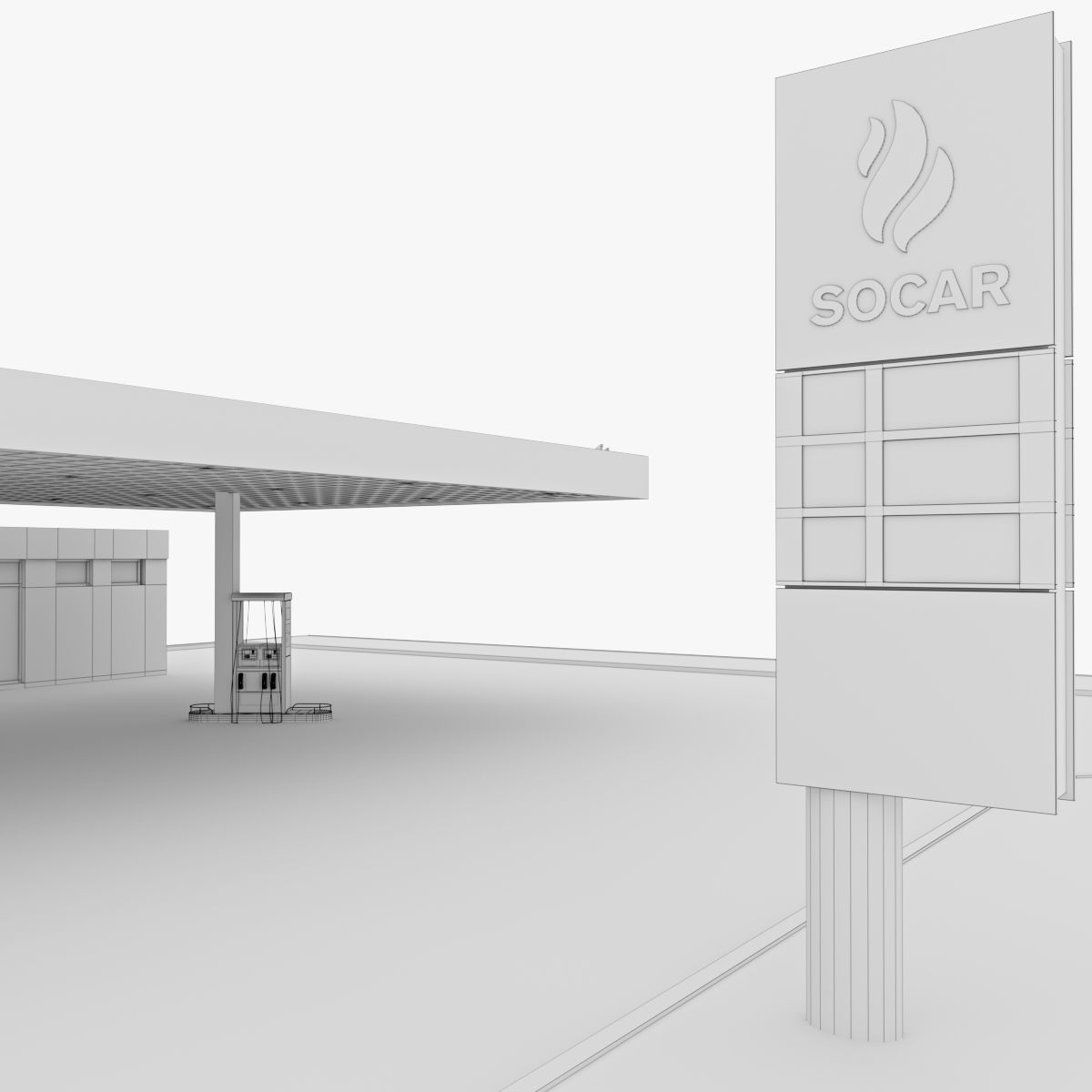 Socar station 3D model_5