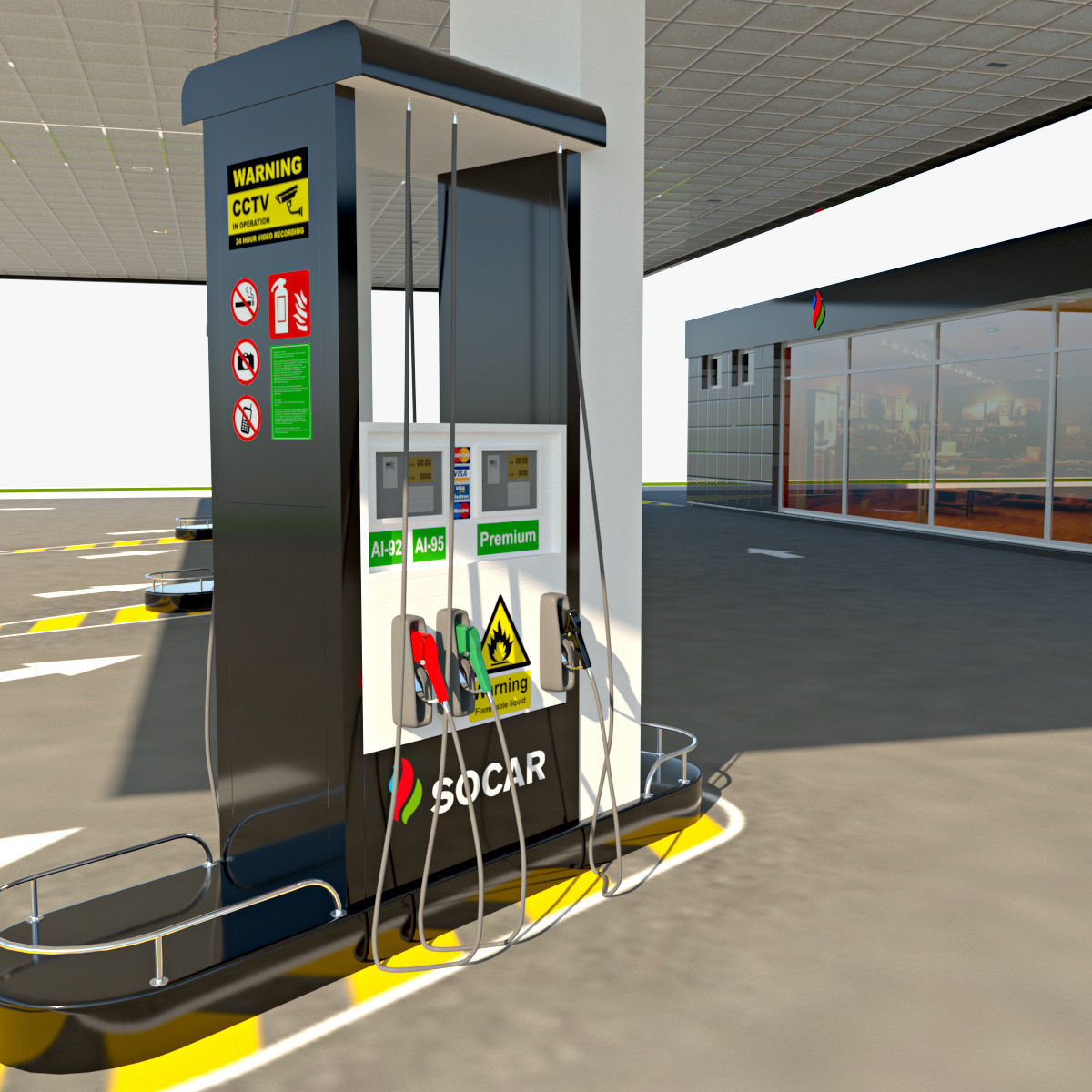 Socar station 3D model_2