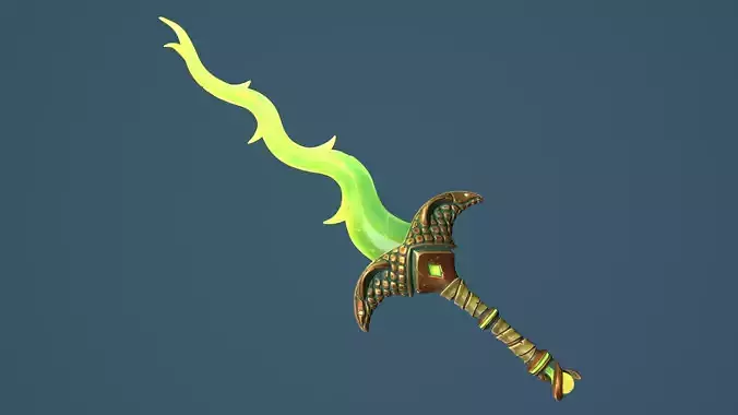 Snake two handed sword Low-poly 3D model
