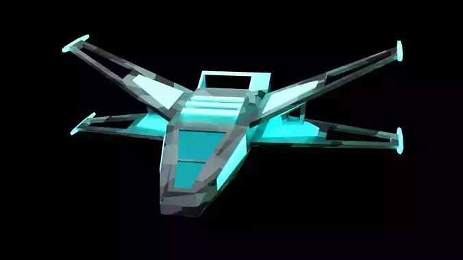 Original spaceship PBR low-poly game ready Low-poly 3D model