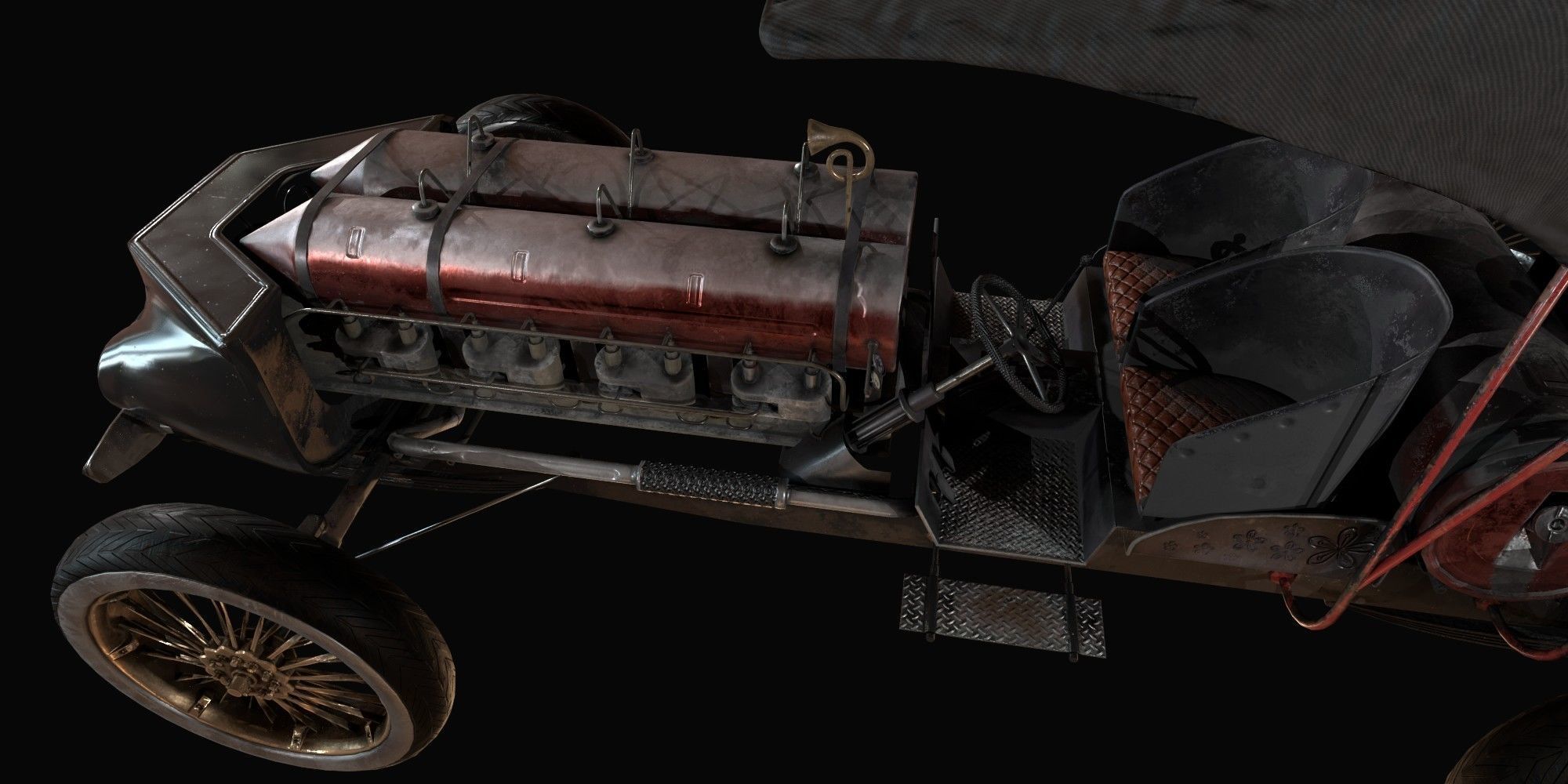 Old Car Low-poly 3D model_11