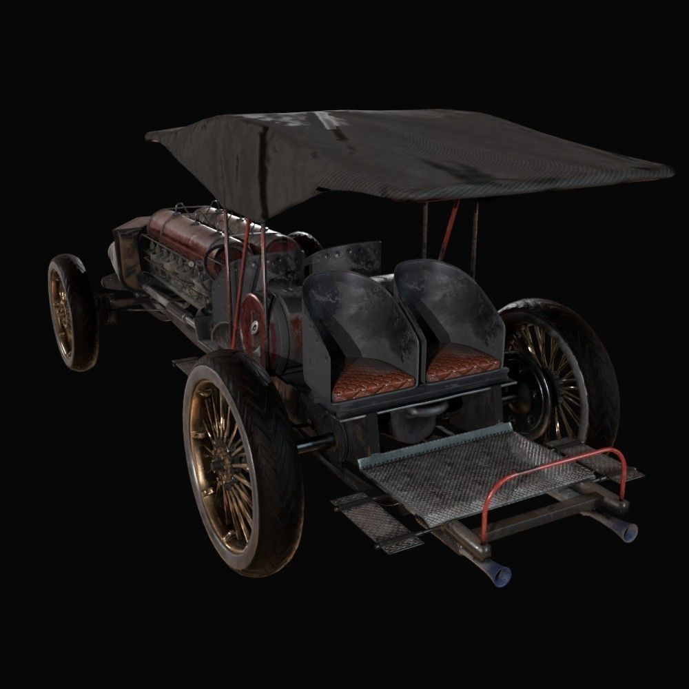 Old Car Low-poly 3D model_15