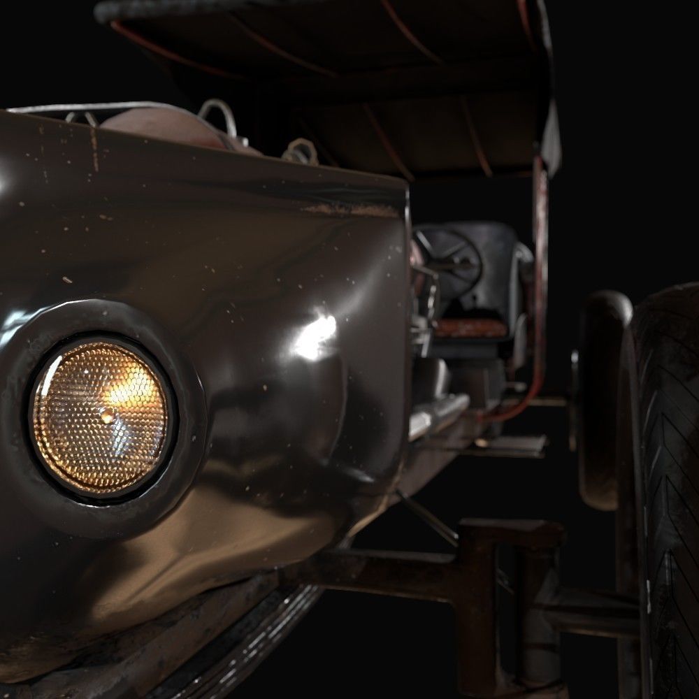 Old Car Low-poly 3D model_6