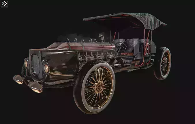Old Car Low-poly 3D model