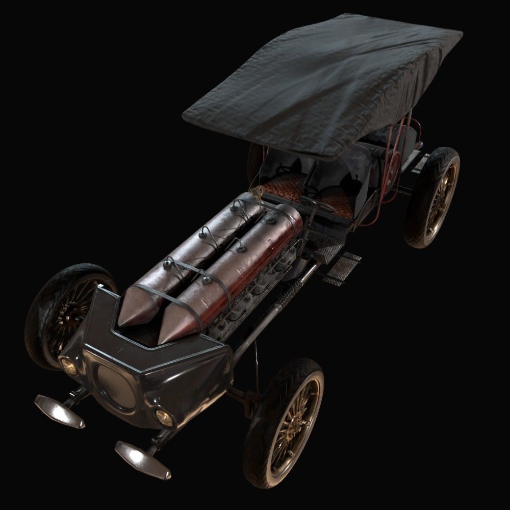 Old Car Low-poly 3D model_13