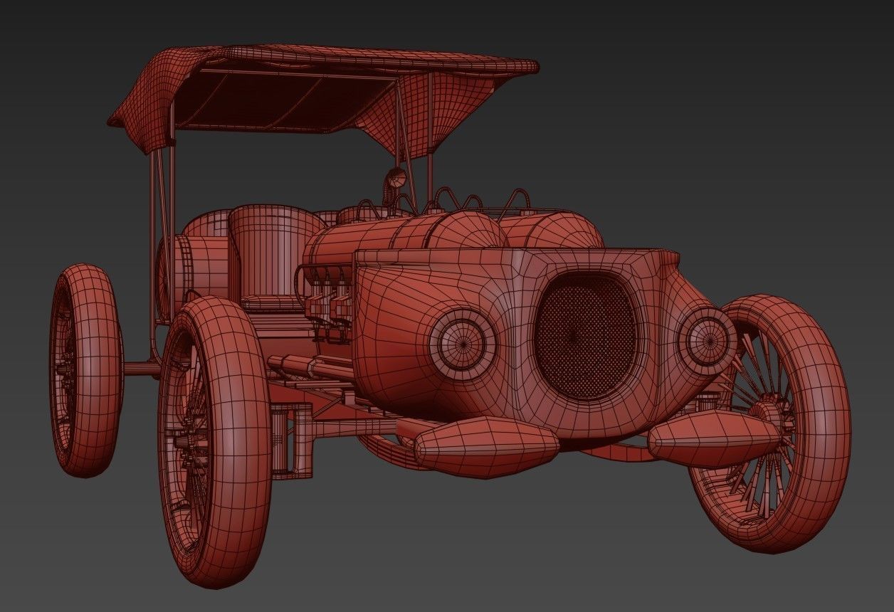 Old Car Low-poly 3D model_21