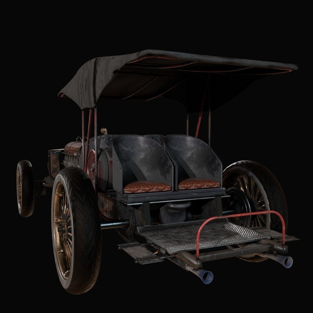 Old Car Low-poly 3D model_7