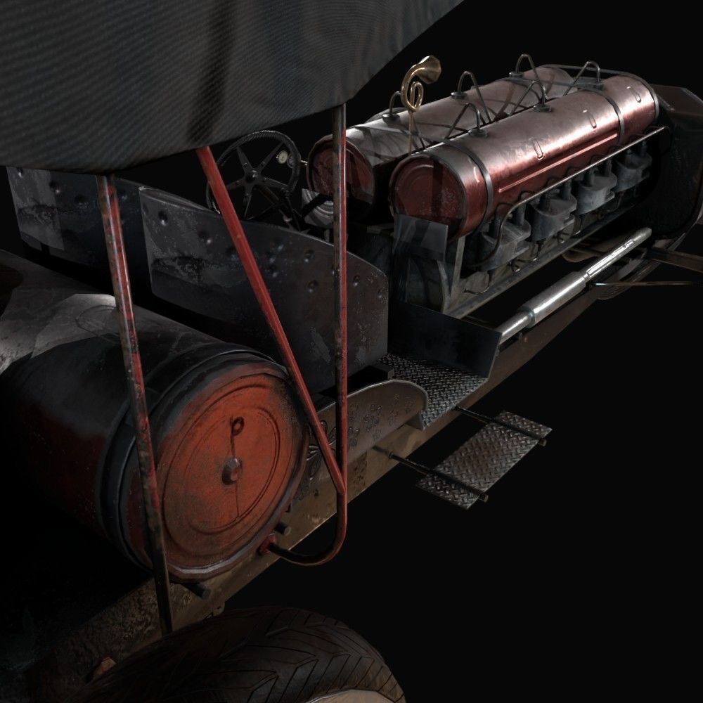 Old Car Low-poly 3D model_12