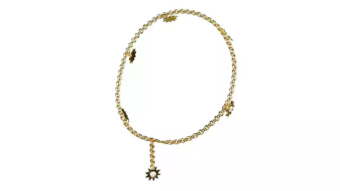 Golden Sun Charm Bracelet 3D model