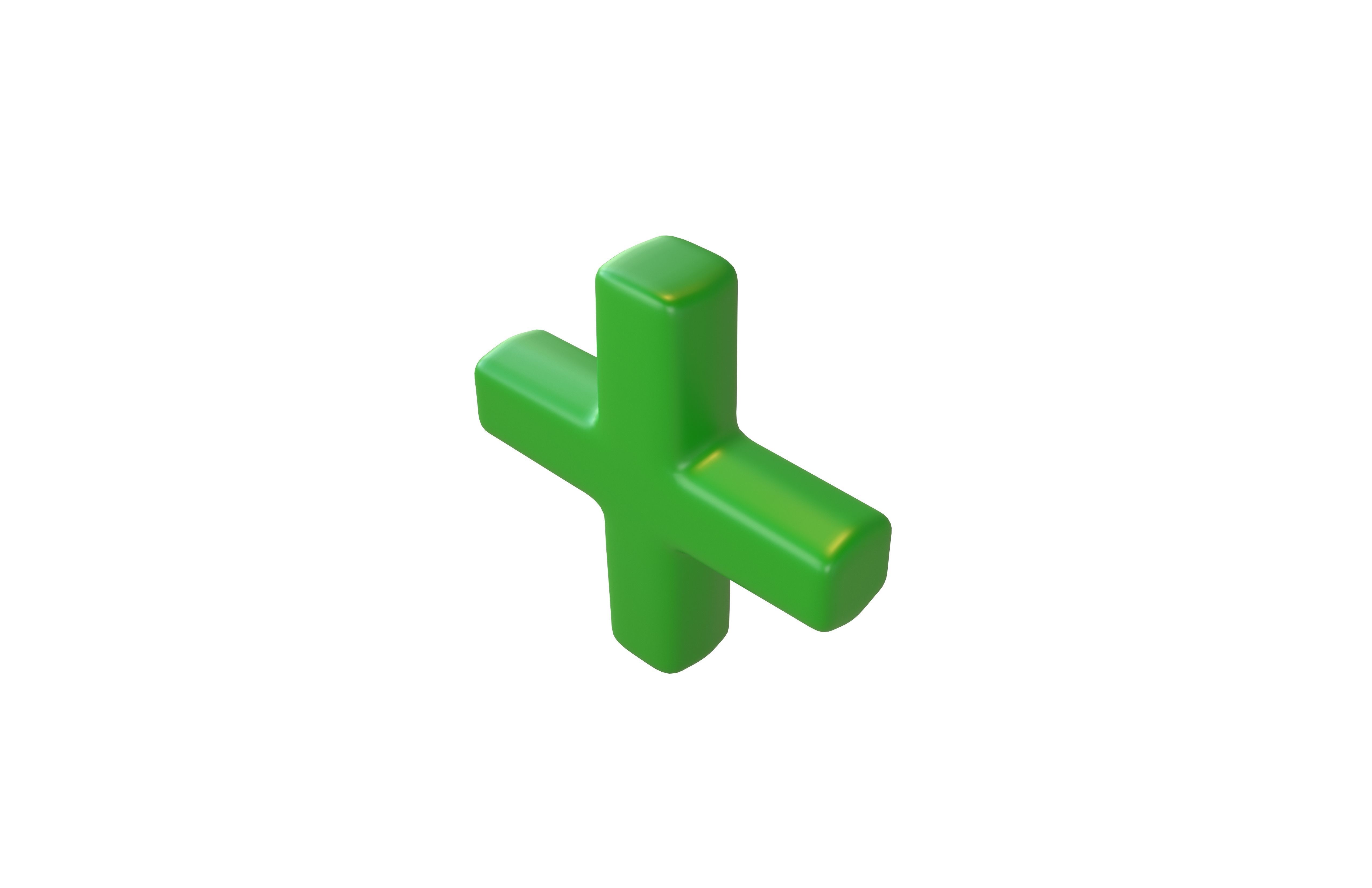 Plus Symbol v1 001 Low-poly 3D model_3