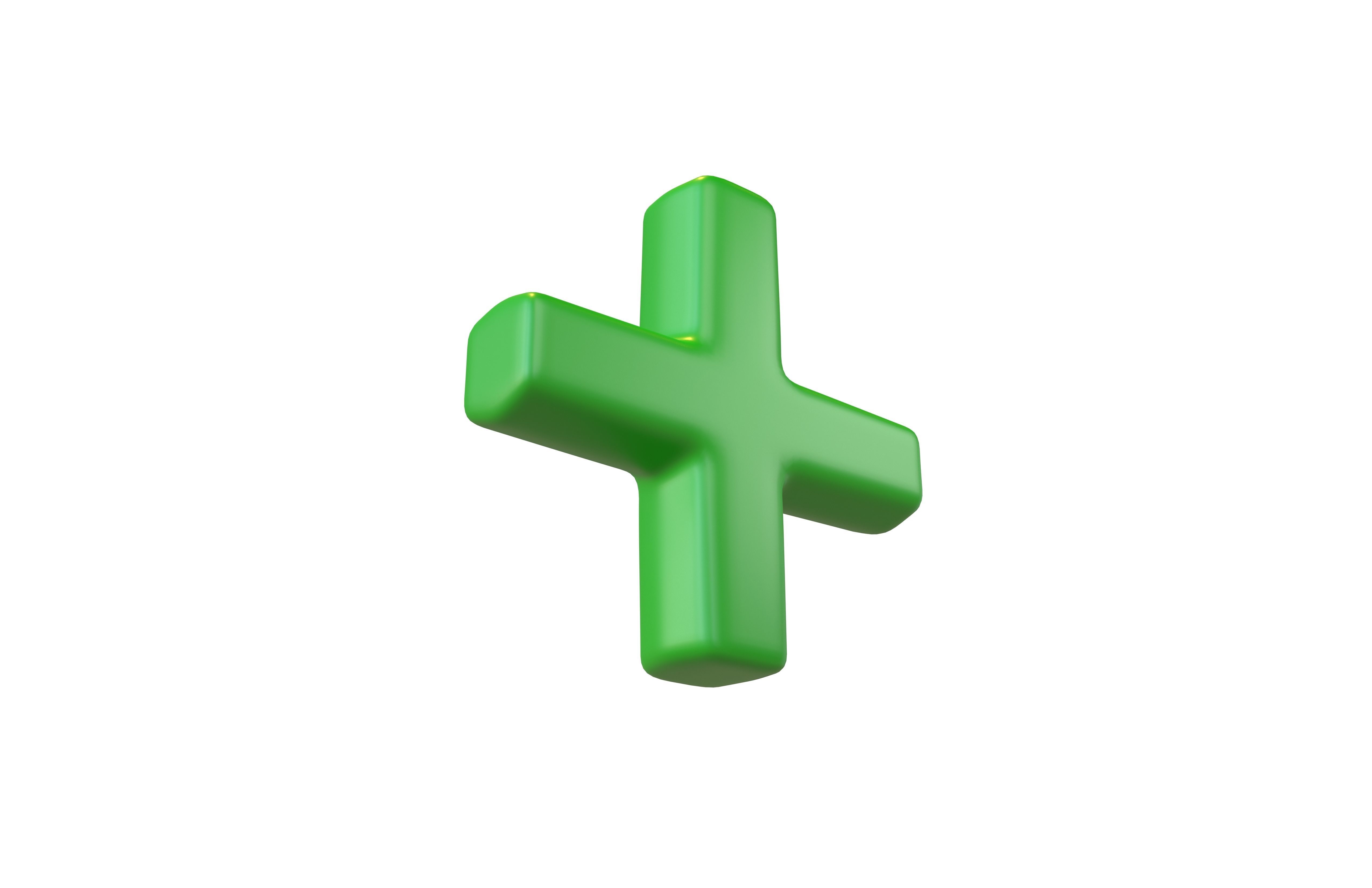 Plus Symbol v1 001 Low-poly 3D model_2