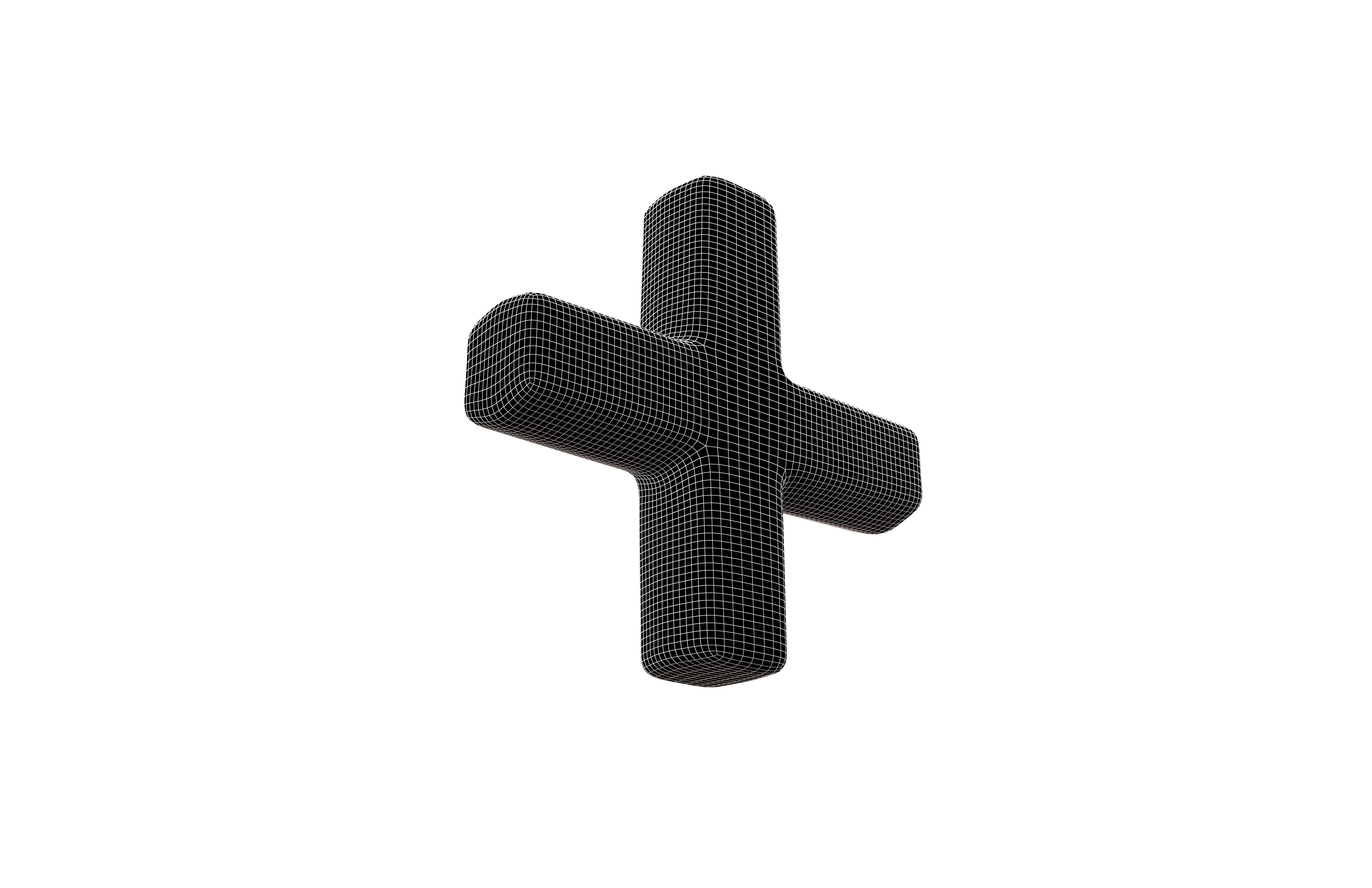 Plus Symbol v1 001 Low-poly 3D model_7