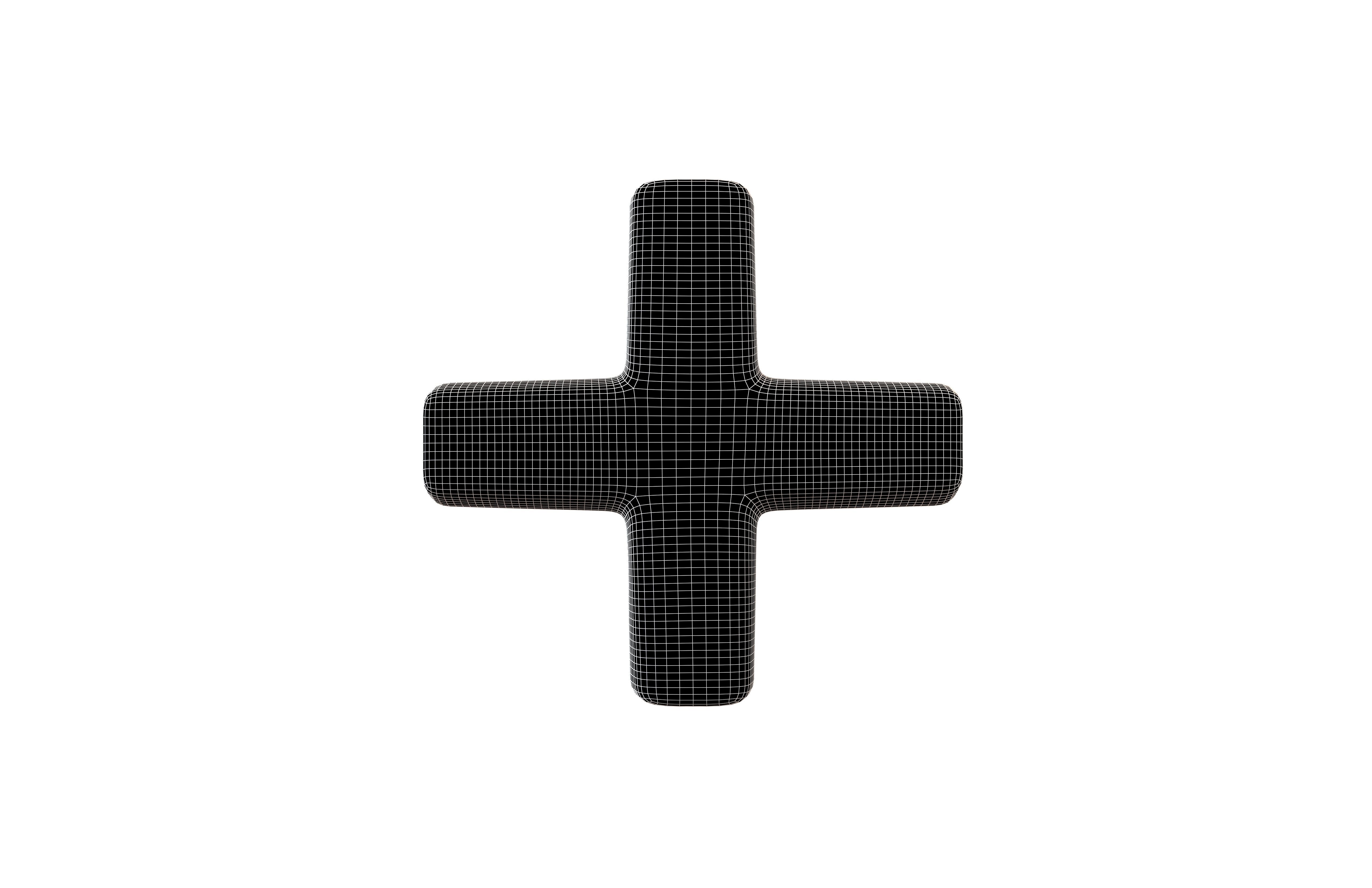 Plus Symbol v1 001 Low-poly 3D model_5
