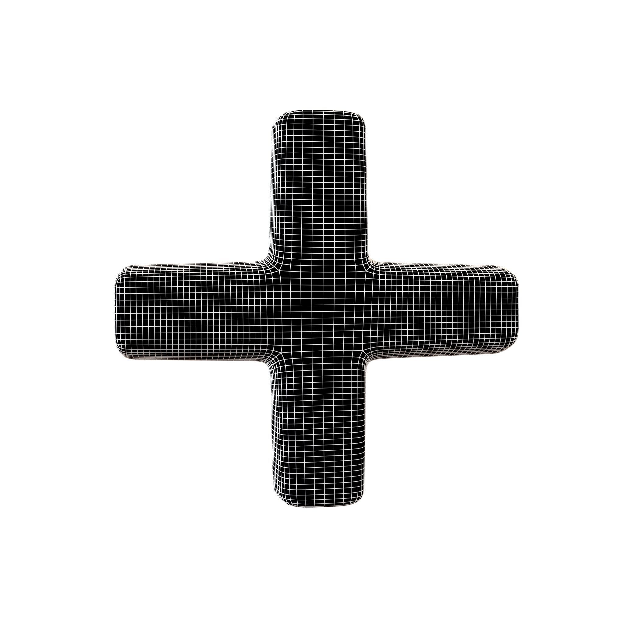 Plus Symbol v1 001 Low-poly 3D model_4