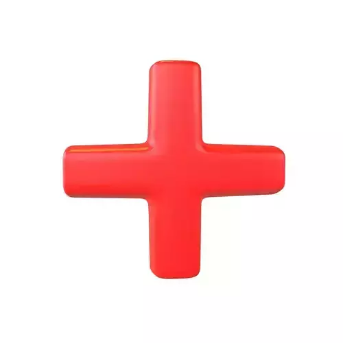 Plus Symbol v1 002 Low-poly 3D model