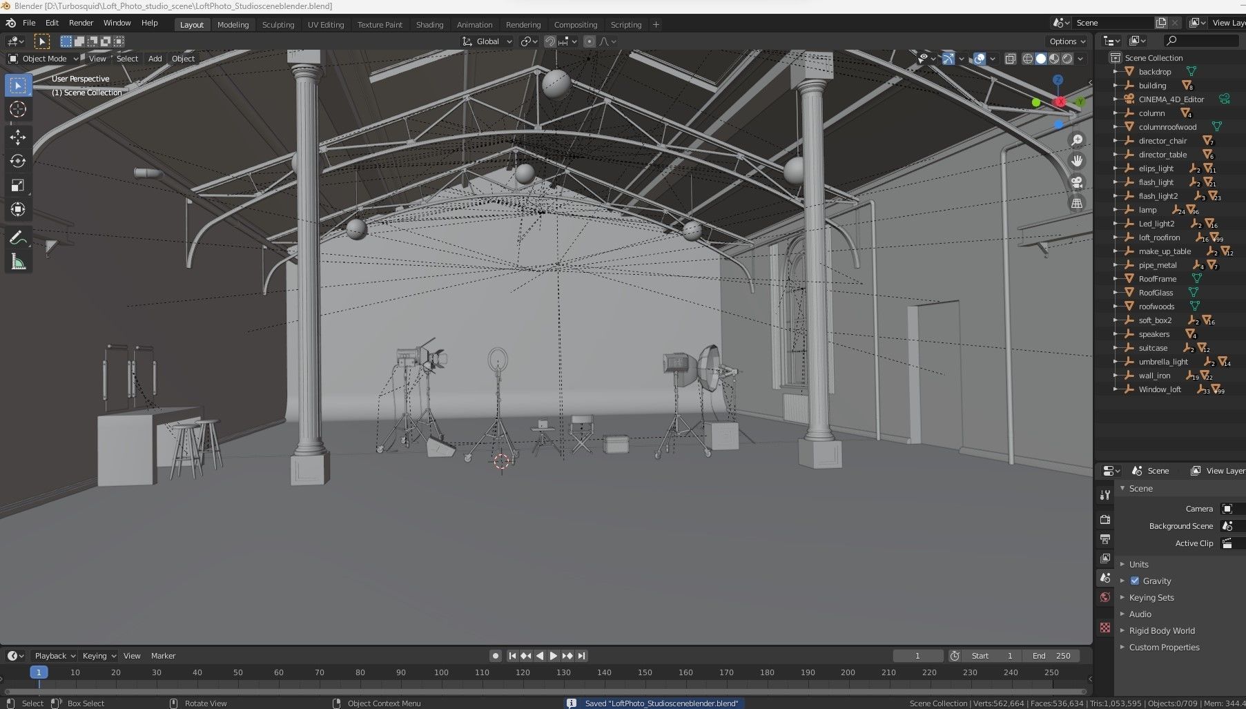 Loft Photo Studio Scene 3D model_18