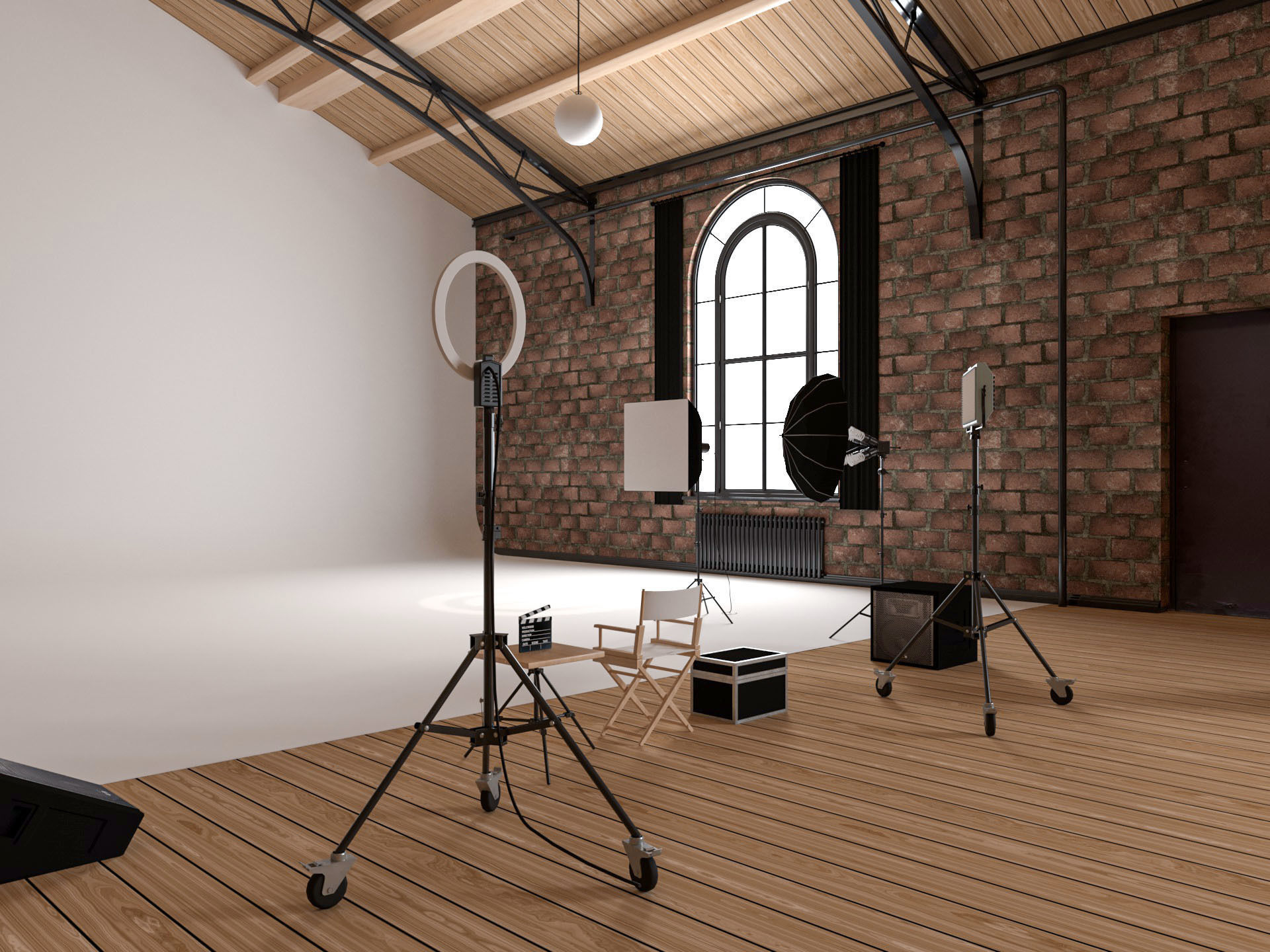 Loft Photo Studio Scene 3D model_3