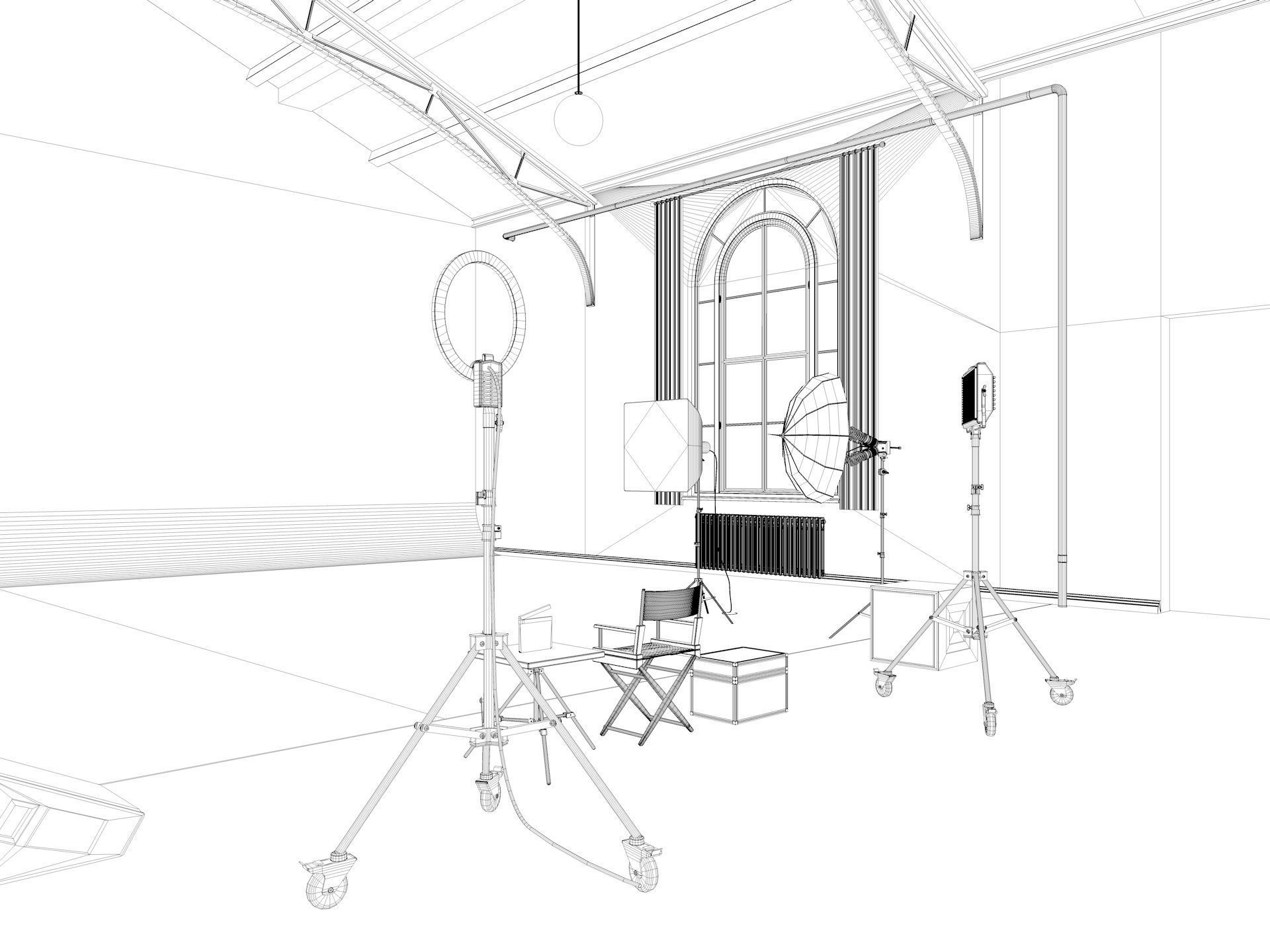 Loft Photo Studio Scene 3D model_12