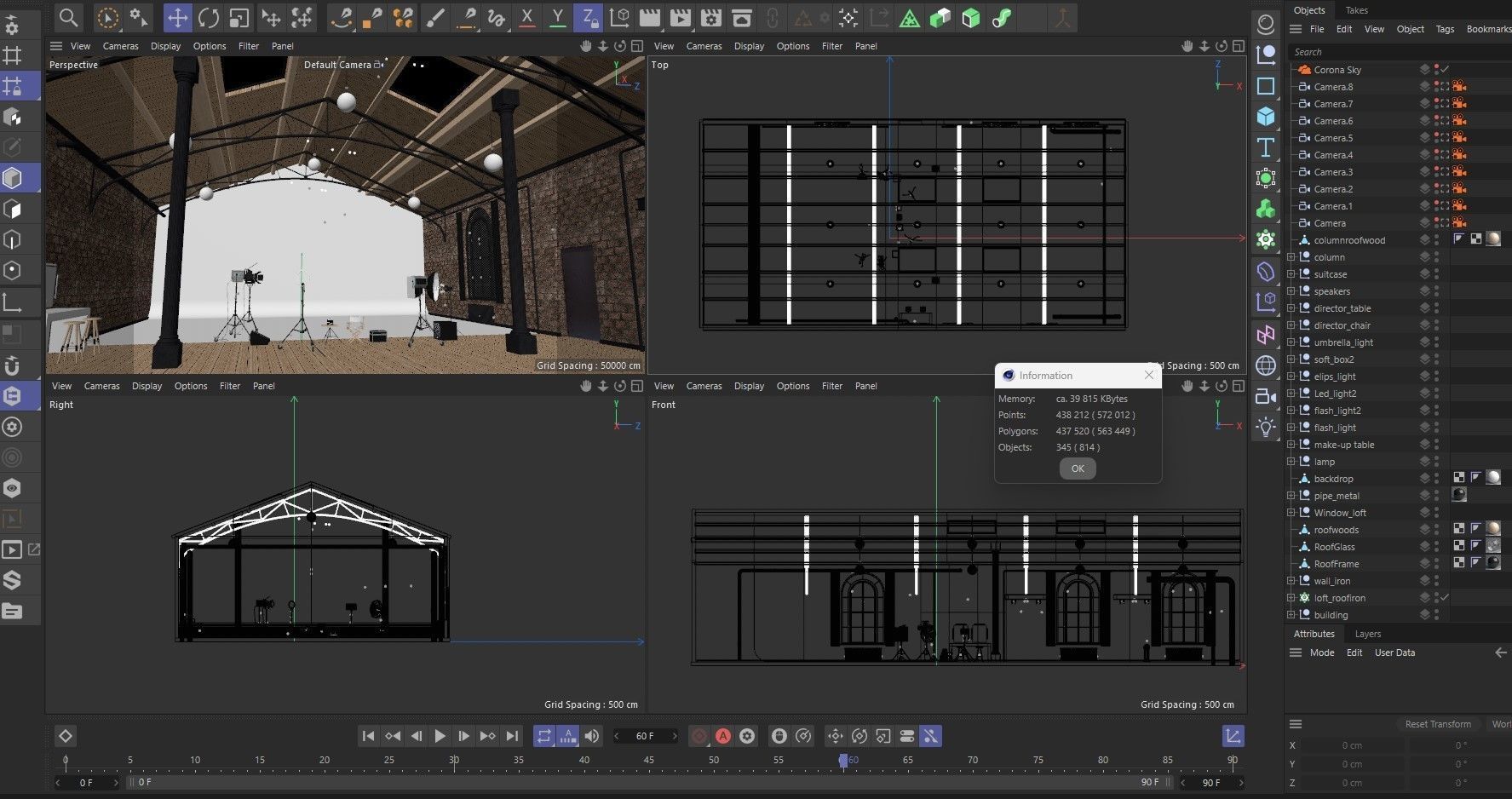 Loft Photo Studio Scene 3D model_19