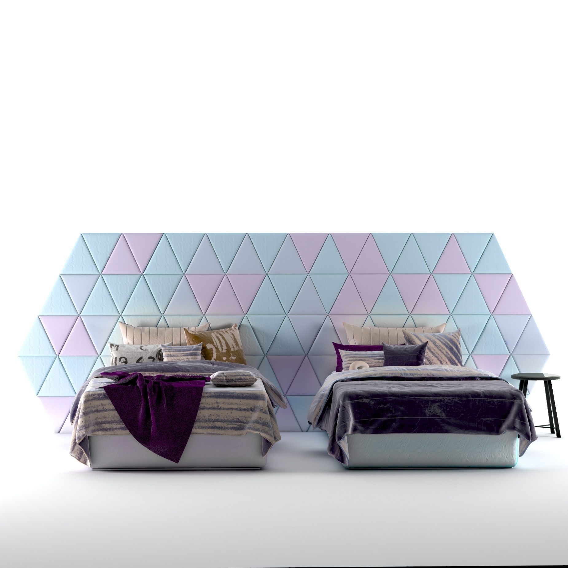 attached bed light color set29 3D model_1