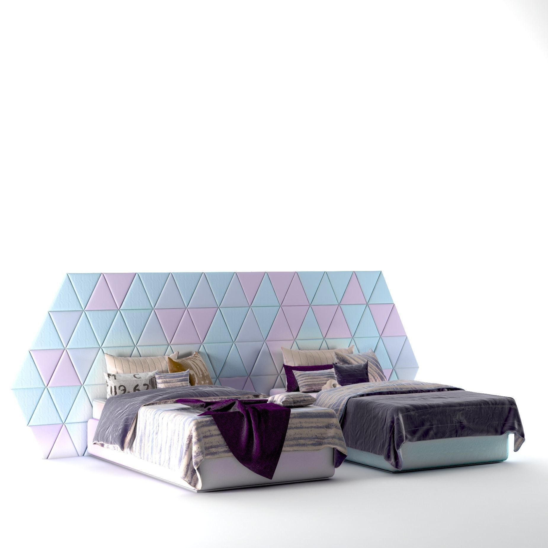 attached bed light color set29 3D model_3