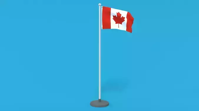 Low Poly Seamless Animated Canada Flag