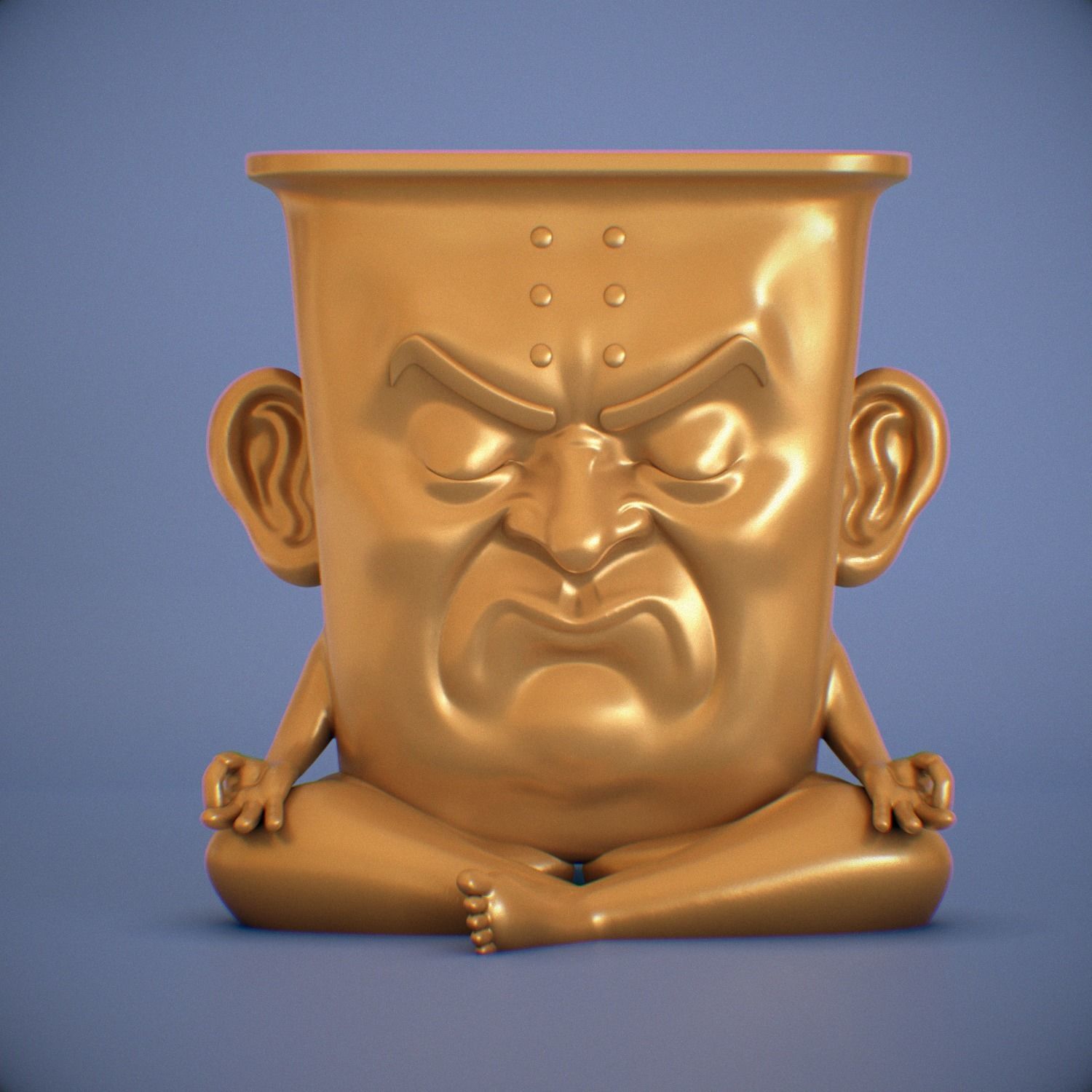 Serious Meditating Pot  3D print model_2