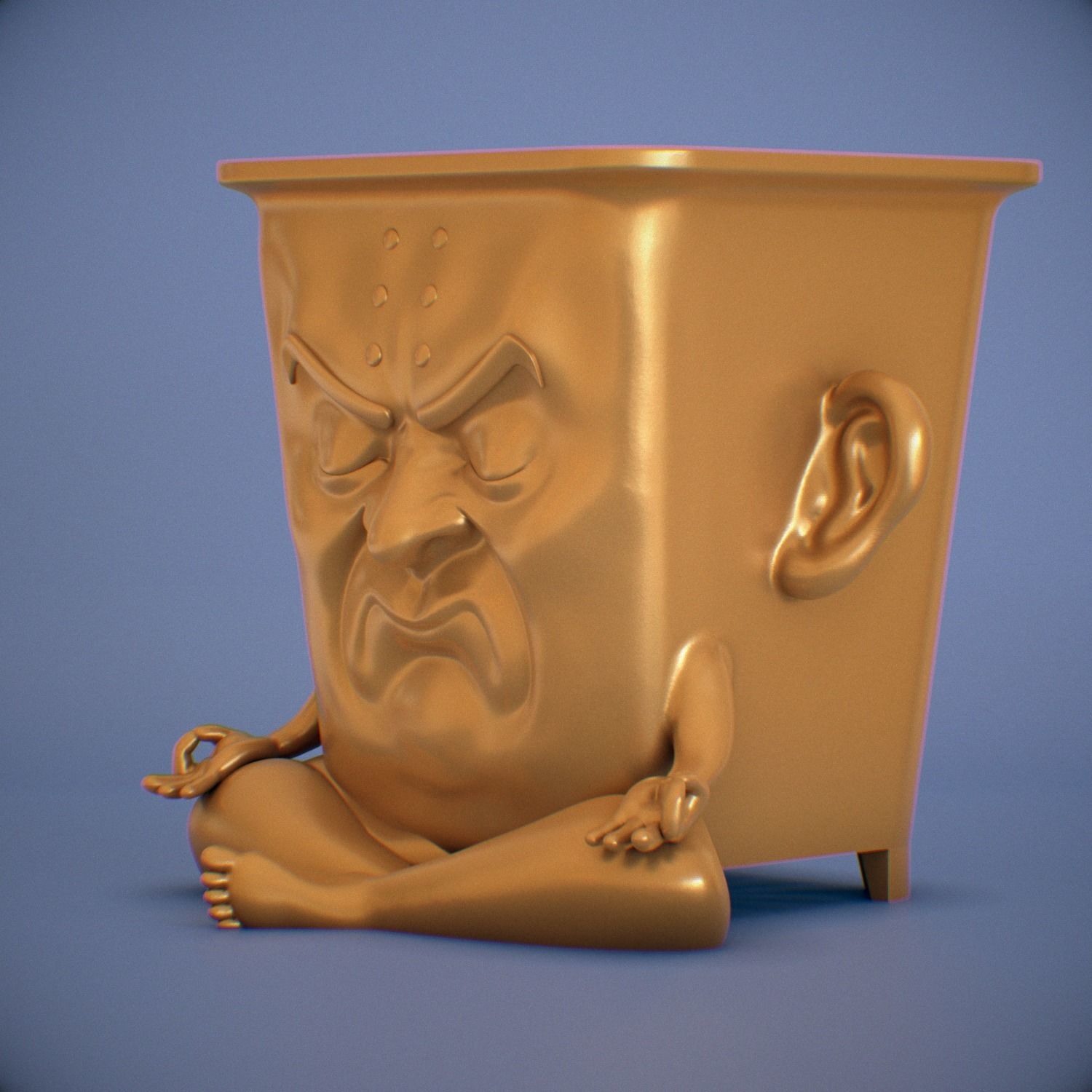 Serious Meditating Pot  3D print model_3