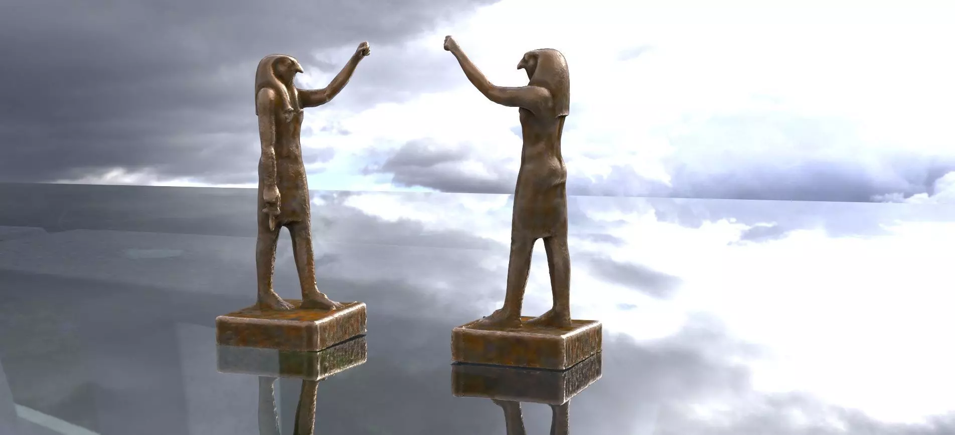 Statue of Horus Egyptian God 3D model_0