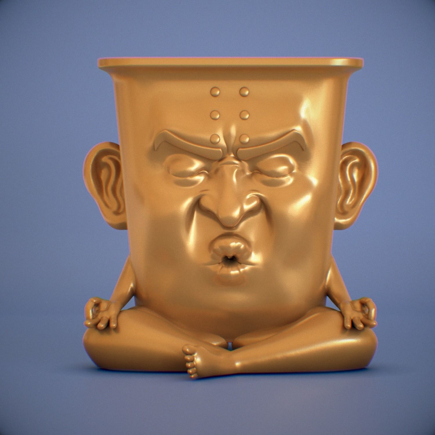 Focused Meditating Pot 3D print model_2