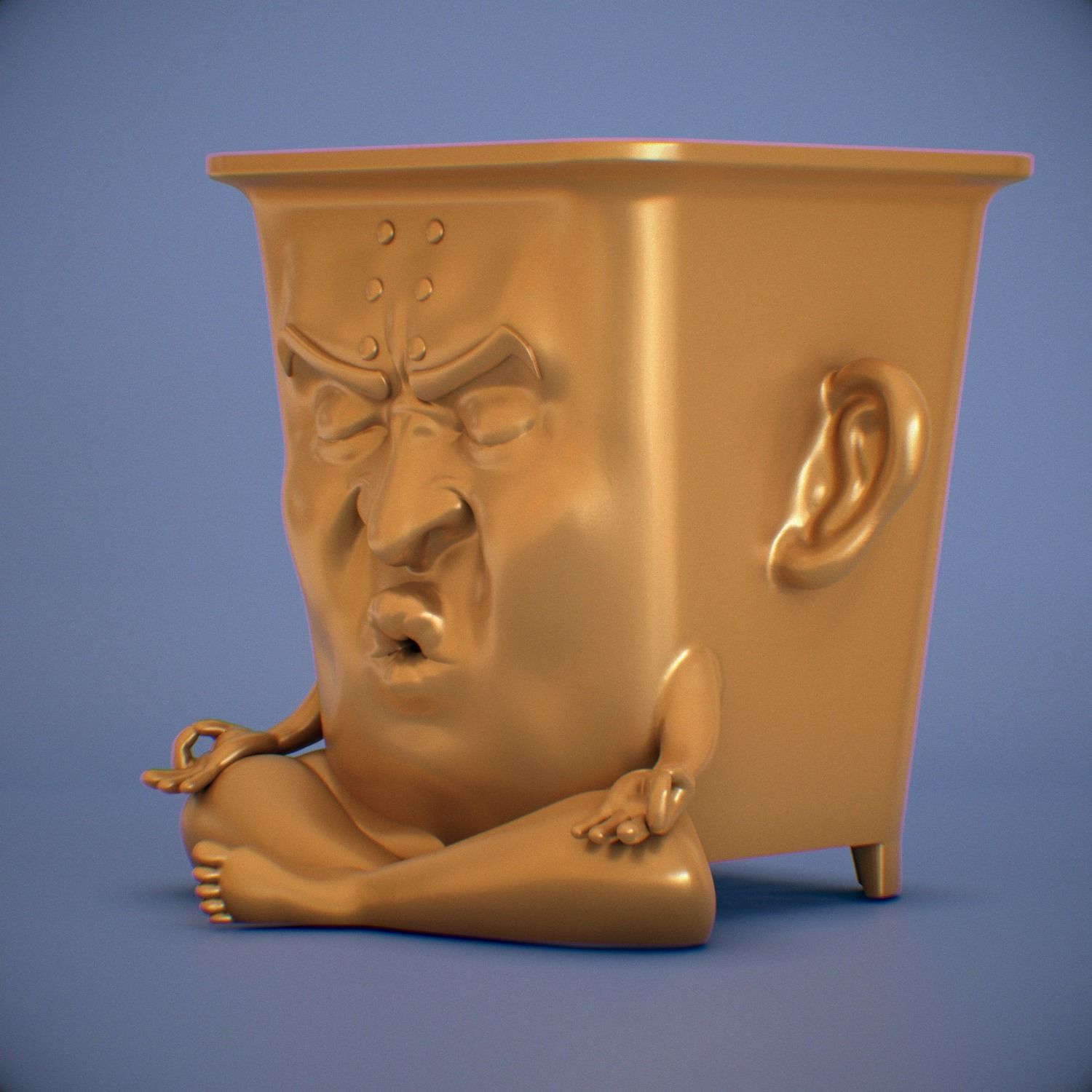 Focused Meditating Pot 3D print model_3