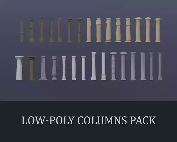 30 Low-poly Columsns
