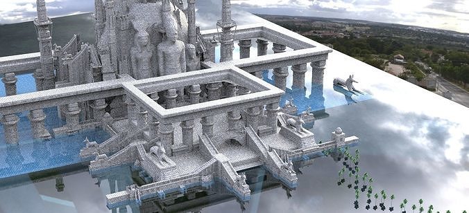 Egyptian Holy temple of Prayer Kitbash 3D model
