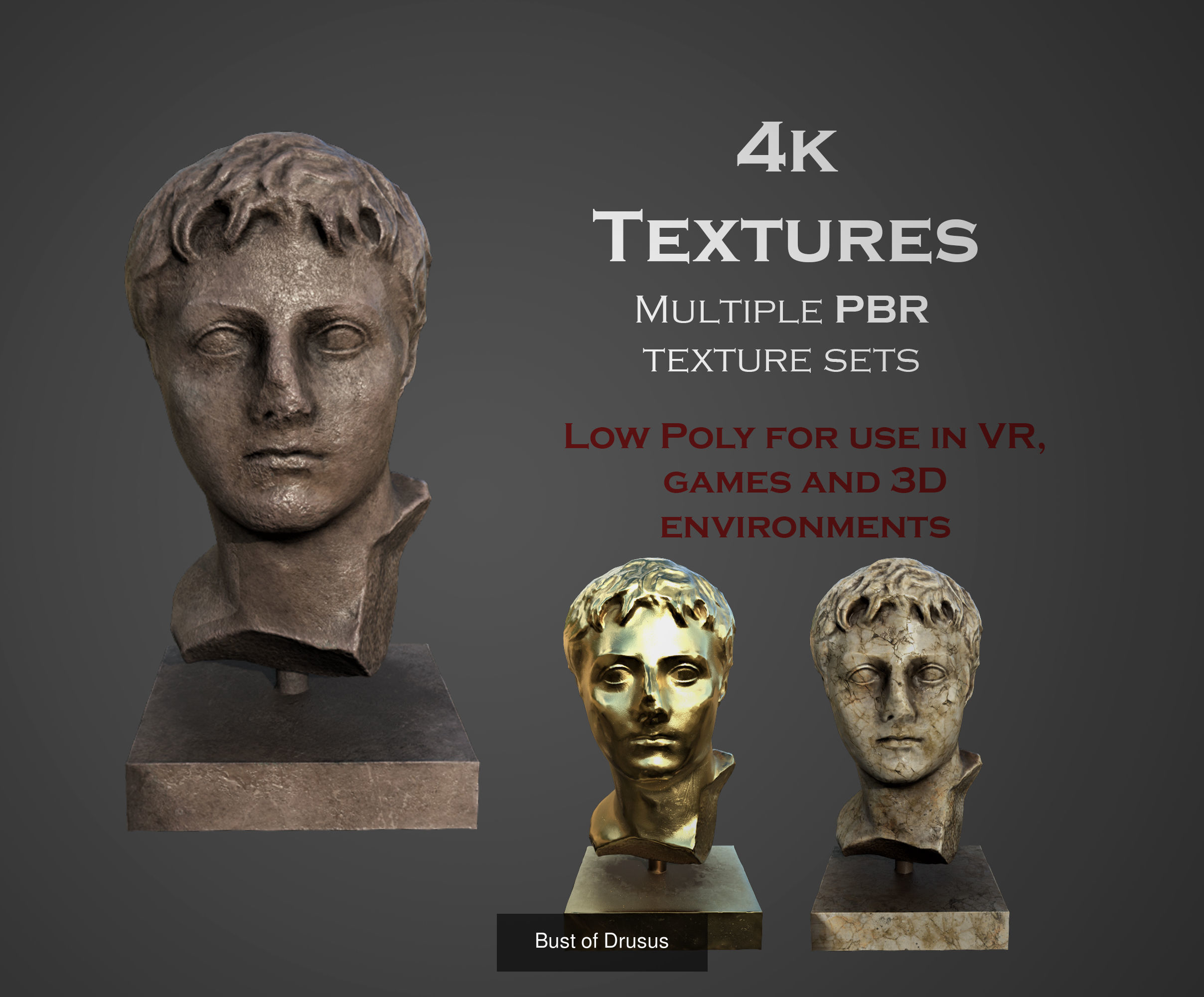 ancient statues and busts variety collection 2 - 50 models  _46