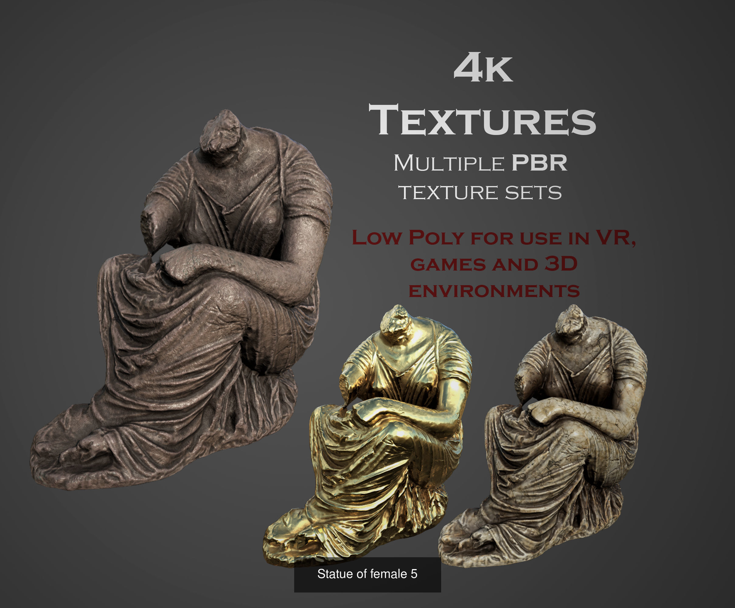 ancient statues and busts variety collection 2 - 50 models  _37