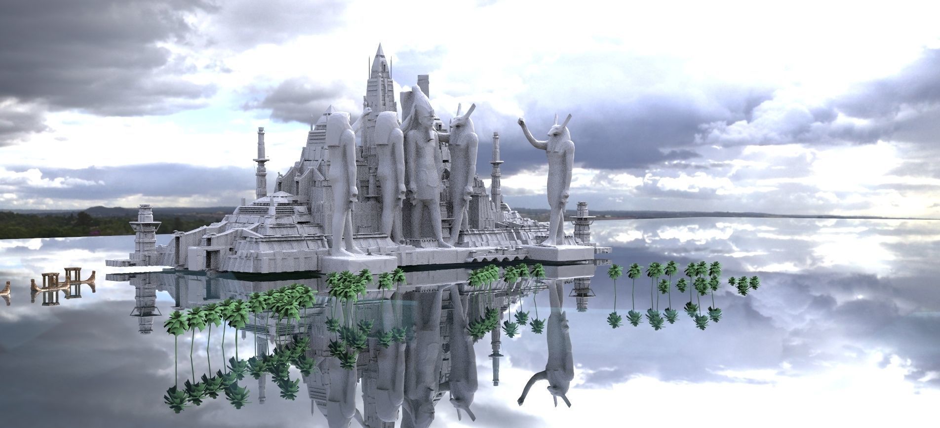 Ancient Temple of Set Kit bash 3D model_1