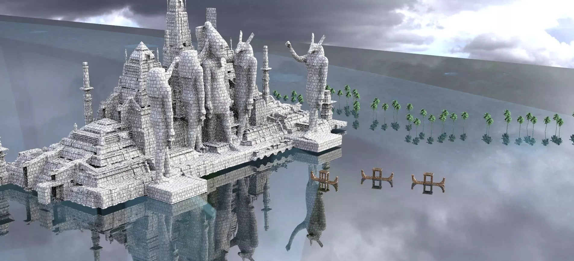 Ancient Temple of Set Kit bash 3D model_0