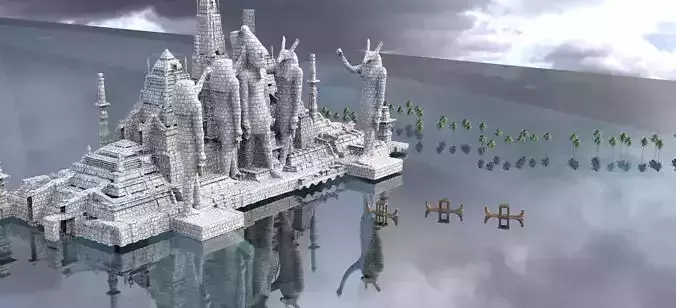 Ancient Temple of Set Kit bash 3D model