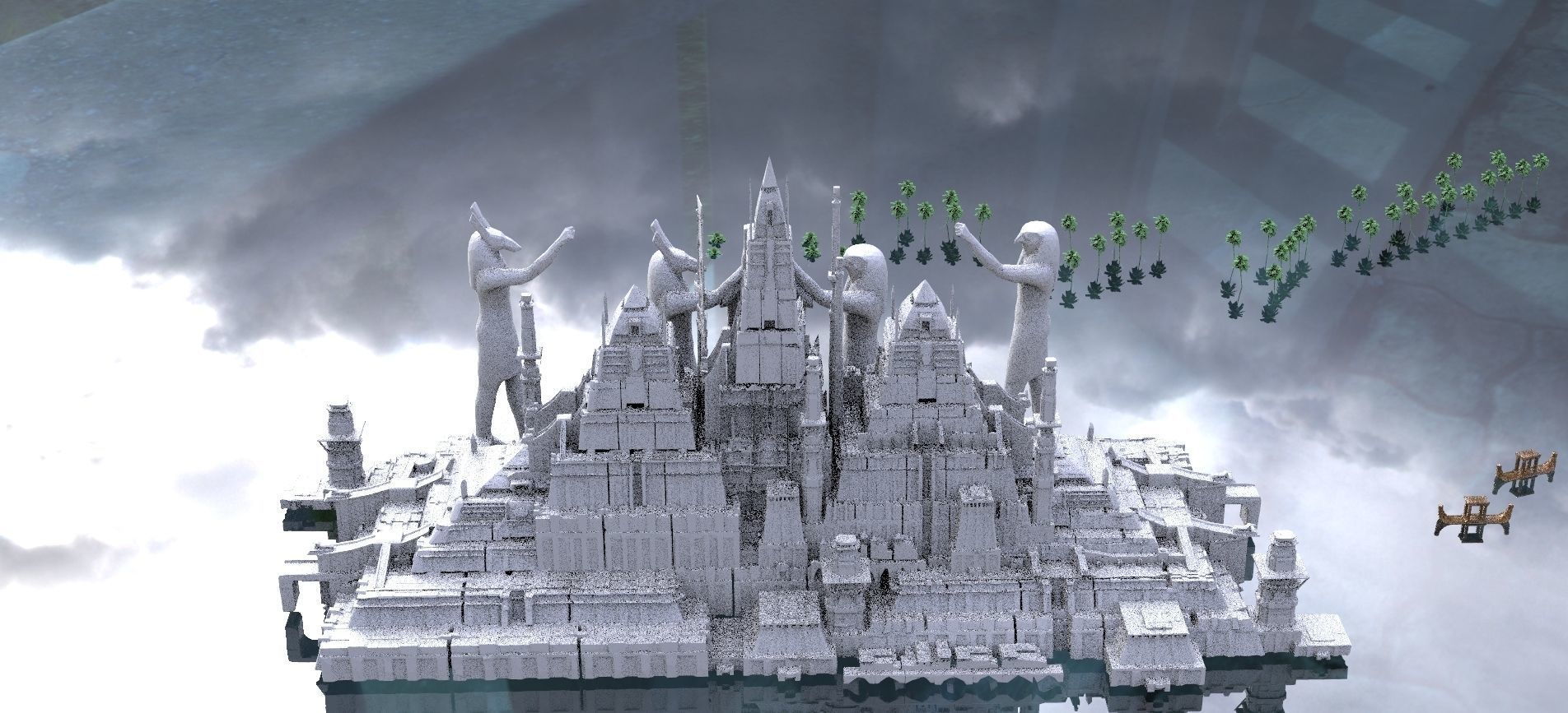 Ancient Temple of Set Kit bash 3D model_2